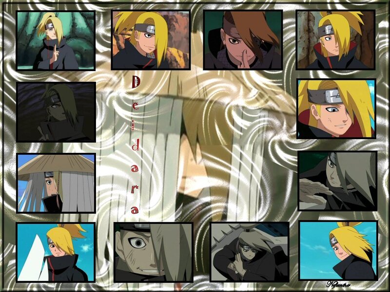 Deidara Character Collage — Yellow