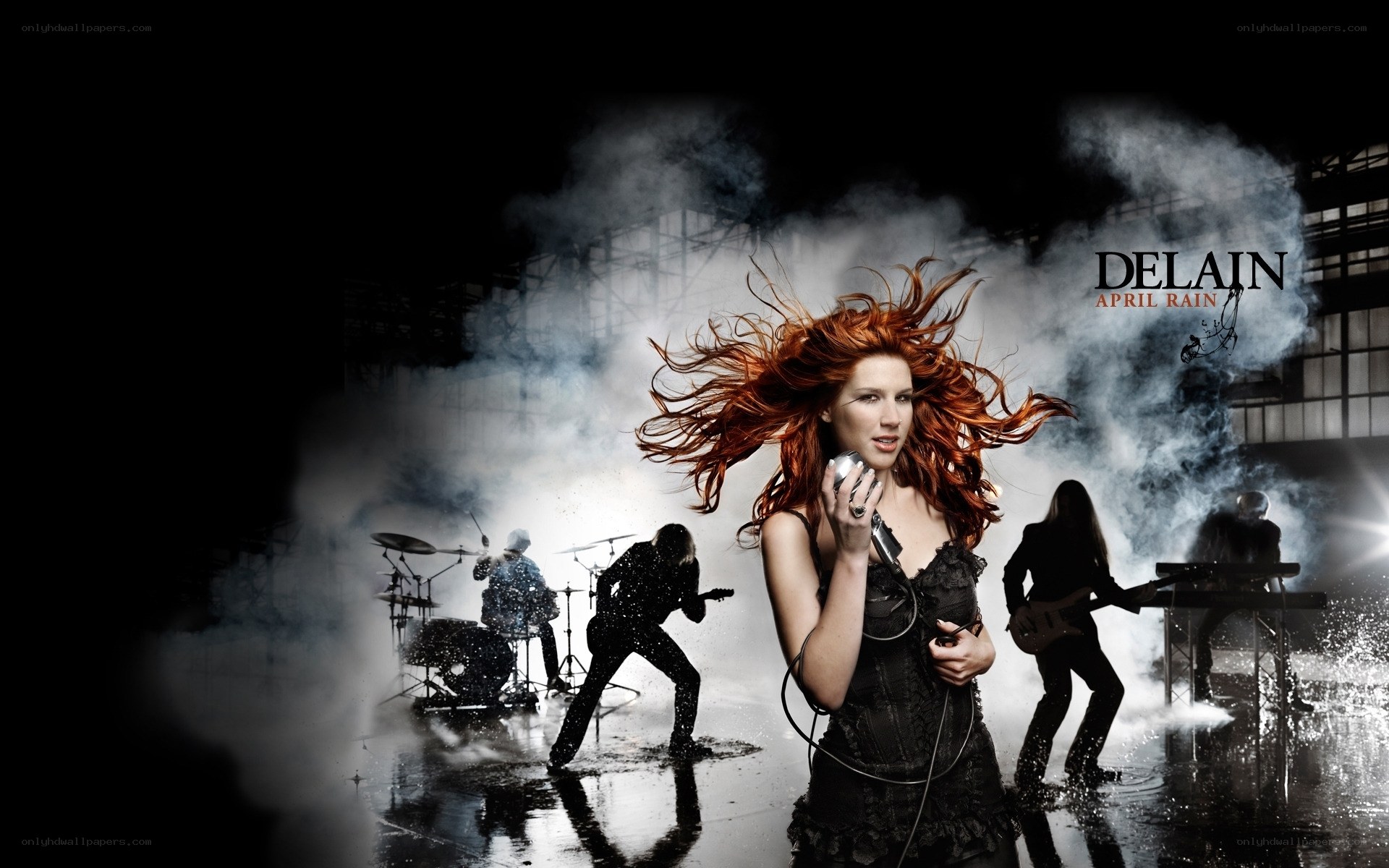 Delain performing on stage
