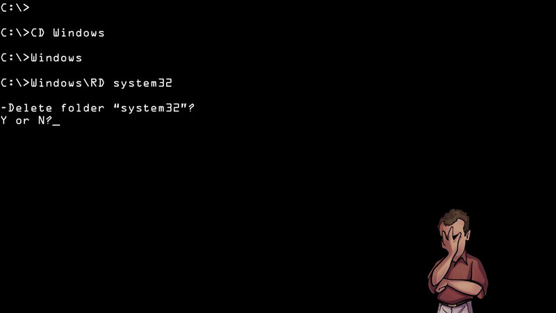Deleting system32 folder