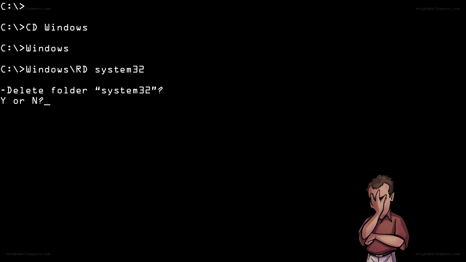 Deleting system32 folder