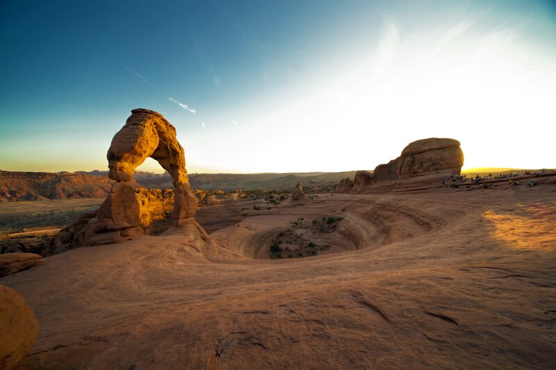 Delicate Arch at Sunset — Orange, Serene, Photograph