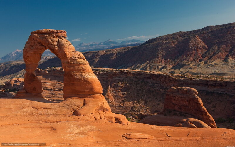 Delicate Arch Formation — Orange, Serene, Afternoon