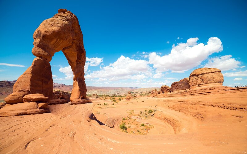 Delicate Arch Formation — Red, Serene, Afternoon, Photograph