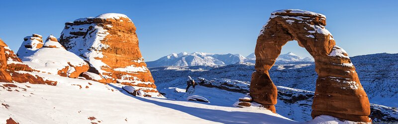 Delicate Arch in Snow — White