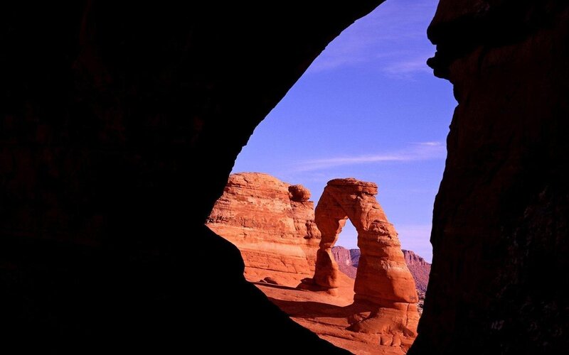 Delicate Arch Through Cave