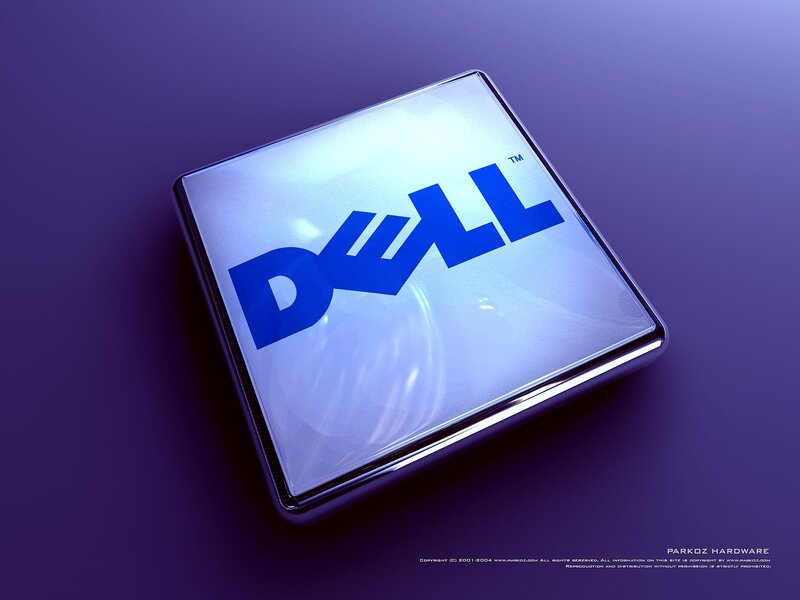 Dell logo on a purple background