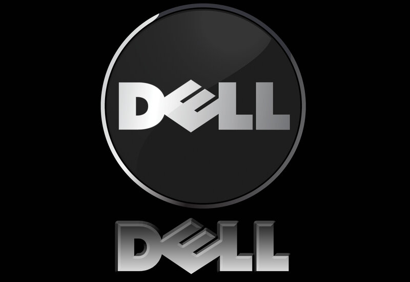 Dell logo on black background