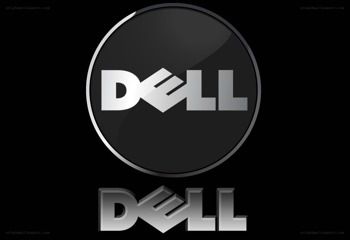 Dell logo on black background