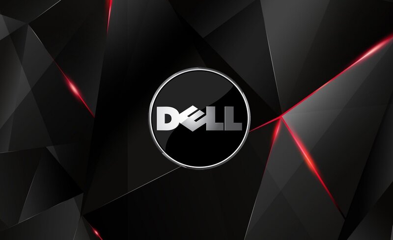Dell Logo on Black Background — Dramatic