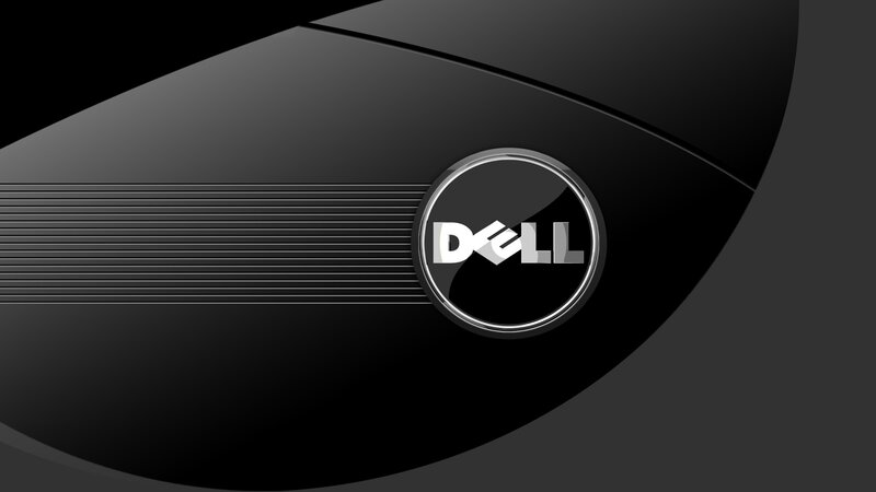 Dell Logo on Black Surface — Minimalist