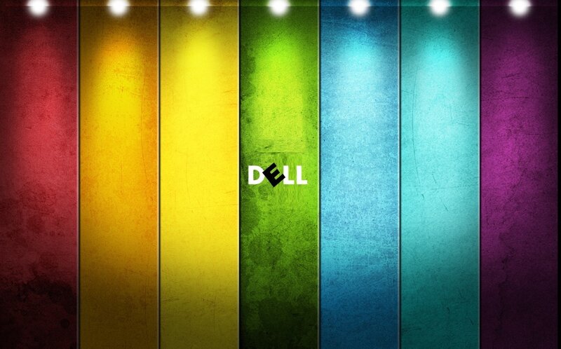 Dell Logo on Colored Panels