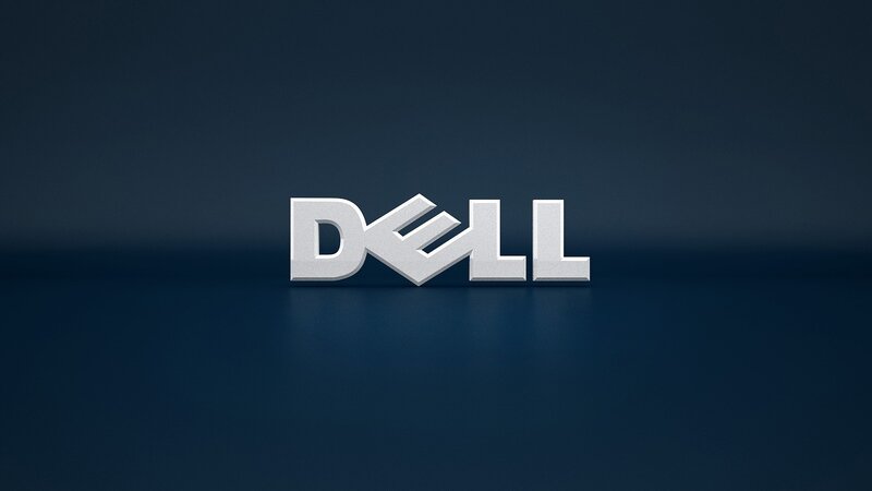 Dell logo on dark background