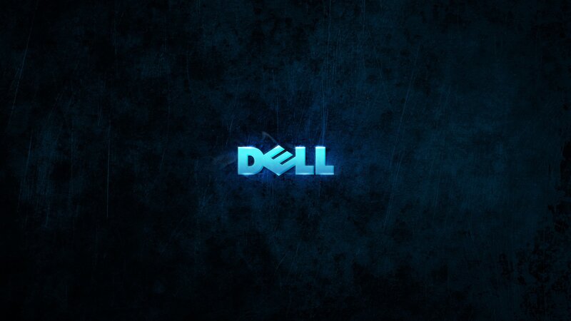 Dell logo on dark background