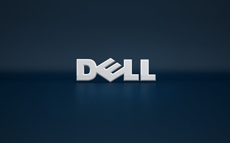 Dell Logo on Dark Surface — Blue, Minimalist, 3d Render