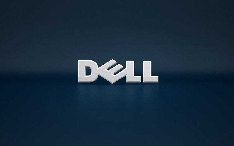 Dell Logo on Dark Surface