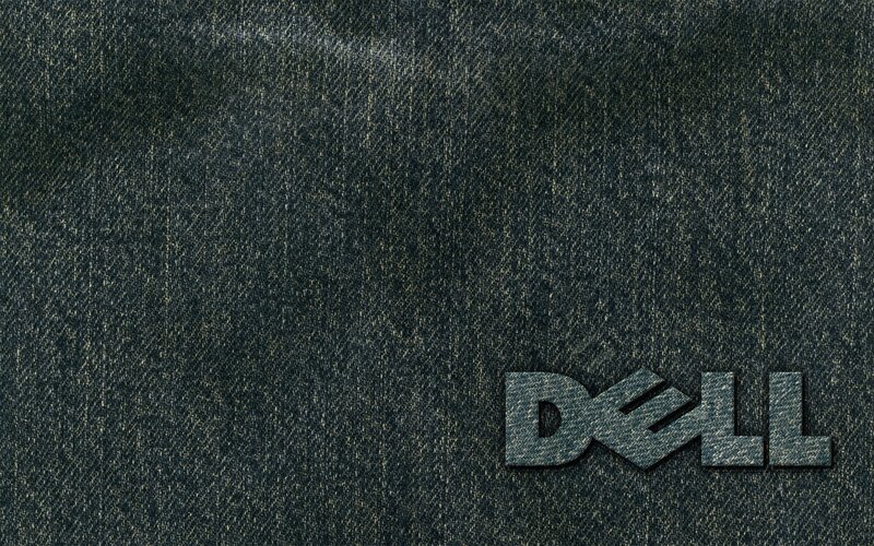 Dell logo on denim texture