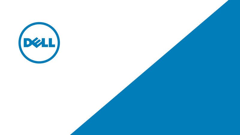 Dell Logo on Diagonal Background — White