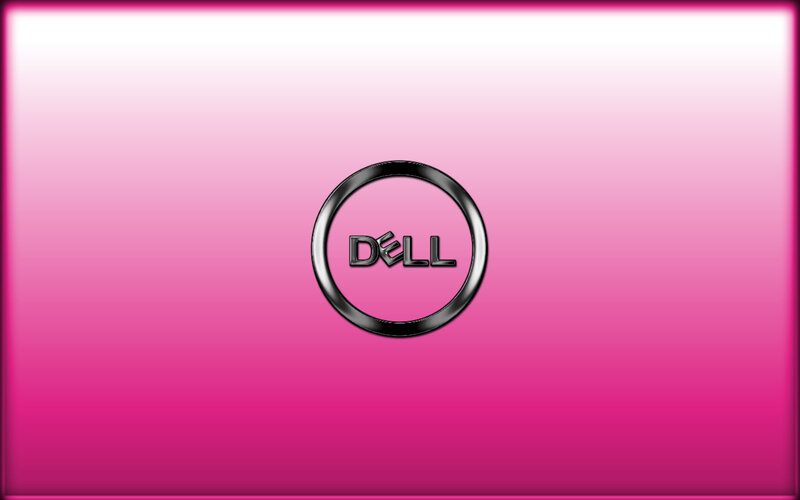 Dell logo on pink gradient
