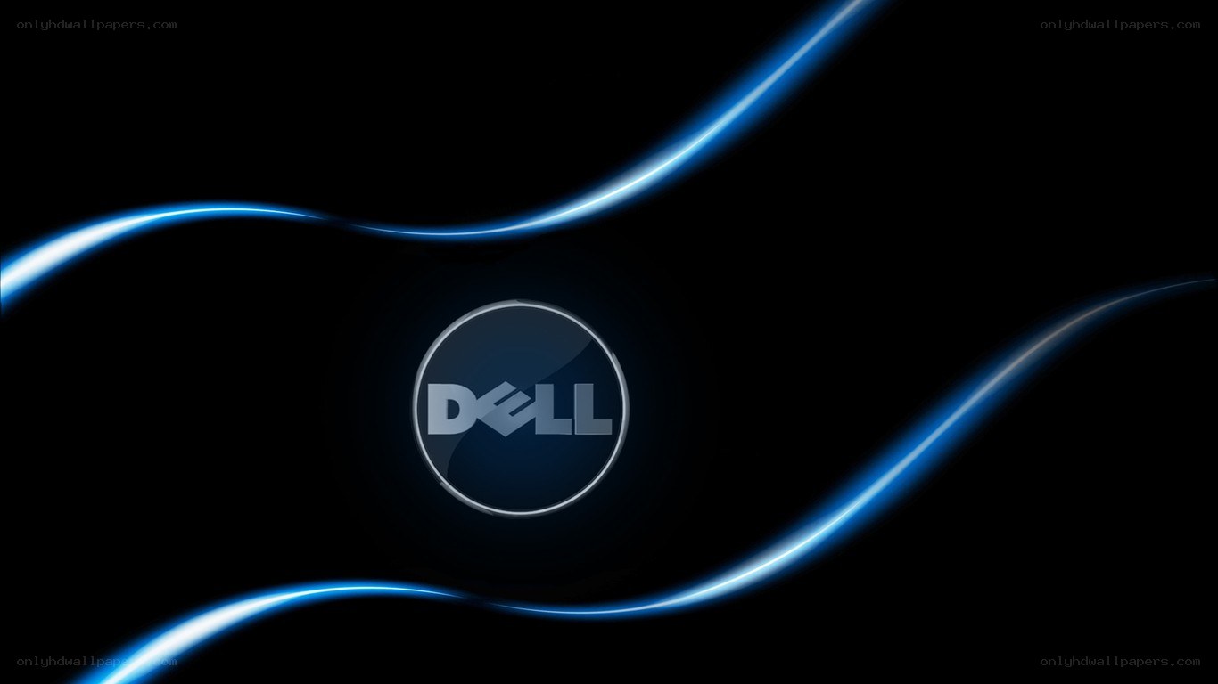 Dell logo with blue light waves