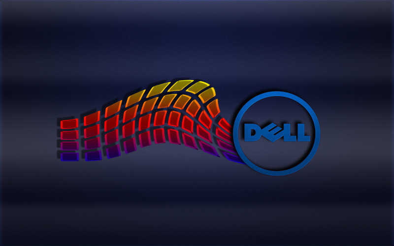 Dell Logo with Colorful Wave