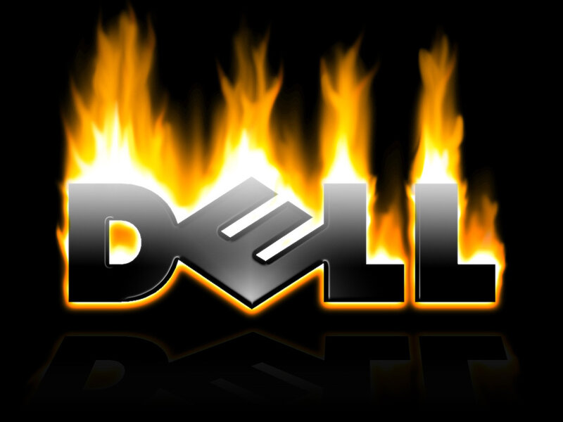 Dell logo with fire effect