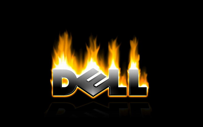 Dell Logo with Flames — Black