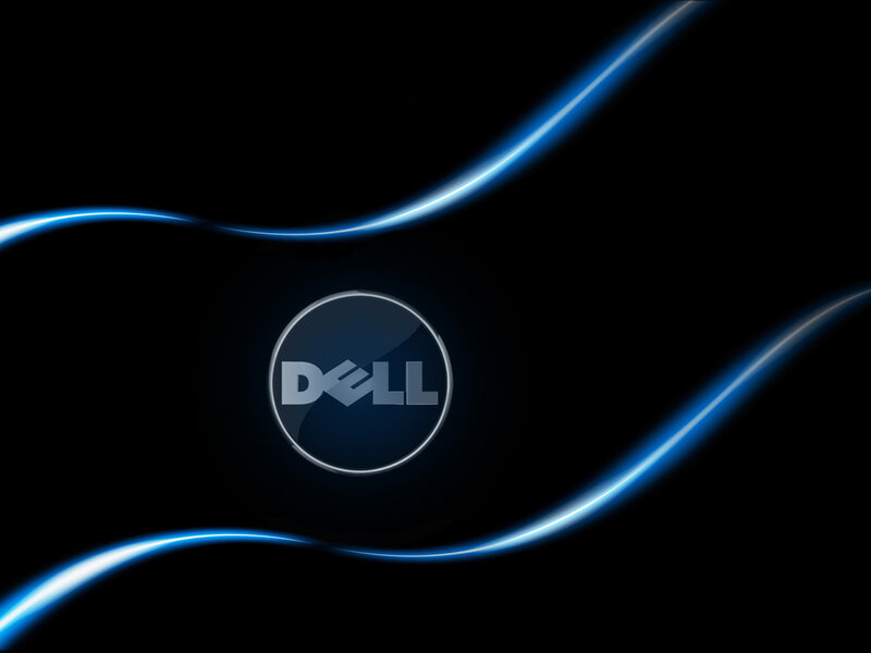 Dell Logo with Light Streaks — Black