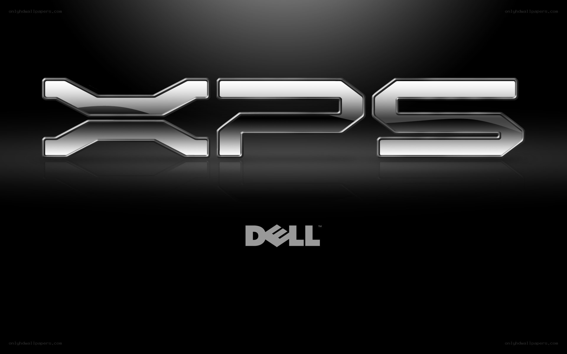 Dell XPS logo on black background