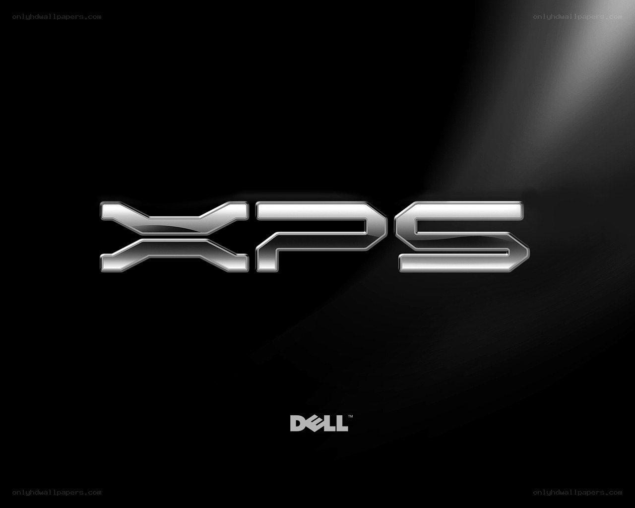 Dell XPS logo on black background