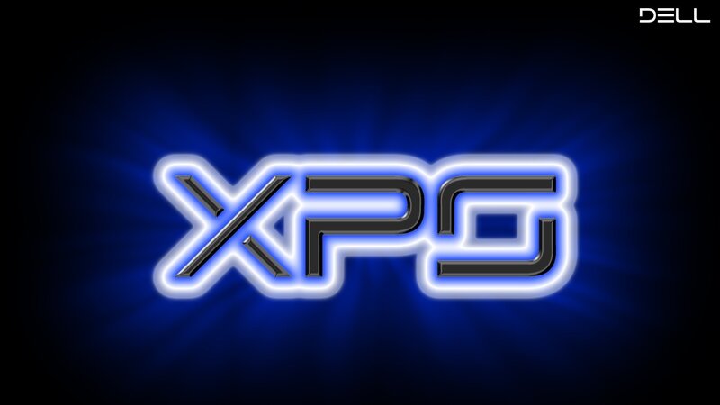Dell XPS logo on blue background