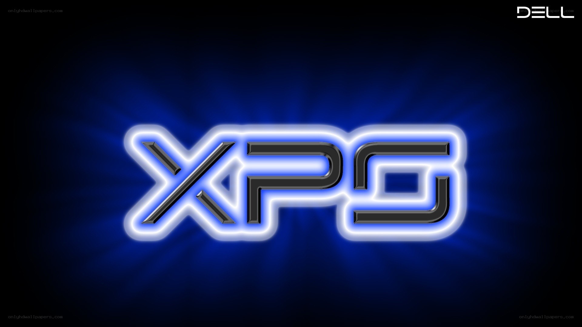 Dell XPS logo on blue background