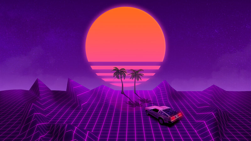 DeLorean Car on Grid