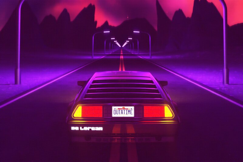 DeLorean Car on Road