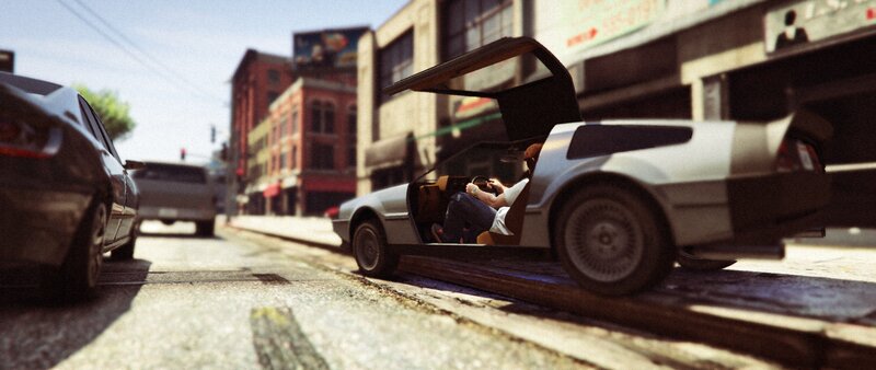 DeLorean Car on Street