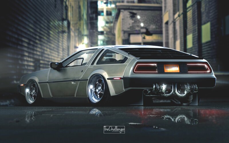 DeLorean DMC-12 Car — Silver, Dramatic