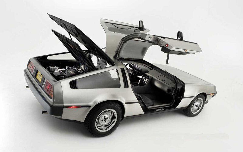 DeLorean DMC-12 Car — Silver, Neutral, Photograph