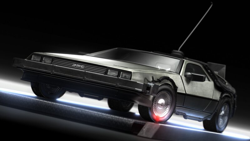 DeLorean Time Machine — Black, Dramatic, 3d Render