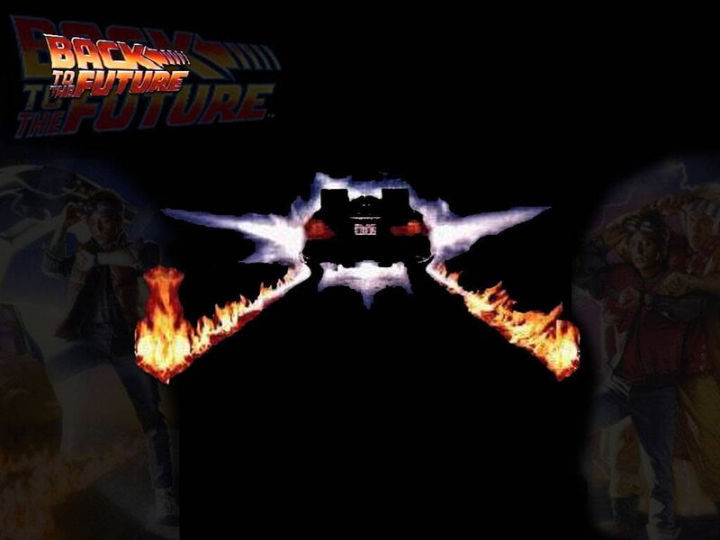 DeLorean Time Machine — Black, Dramatic, Night, Illustration, Flames