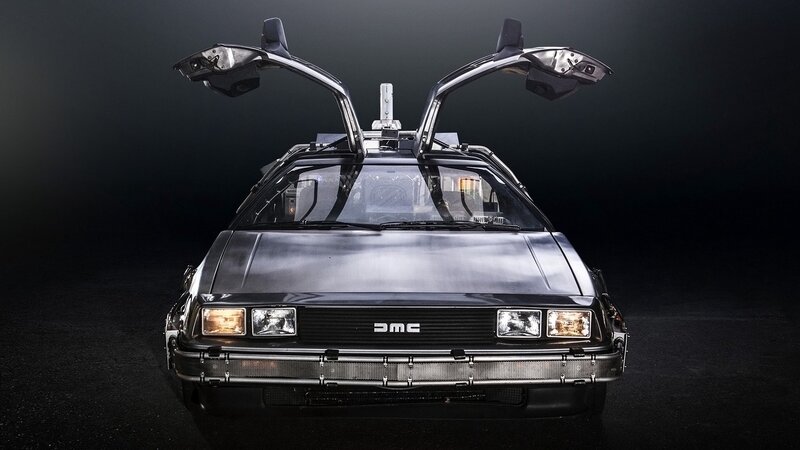 DeLorean Time Machine — Black, Dramatic, Photograph, Car