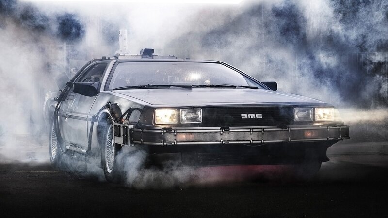 DeLorean Time Machine — Black, Dramatic, Photograph, Smoke