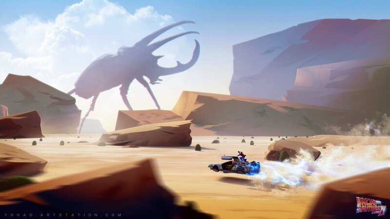 DeLorean Time Machine — Blue, Dramatic, Afternoon