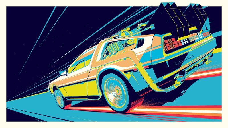 DeLorean Time Machine — Blue, Dynamic