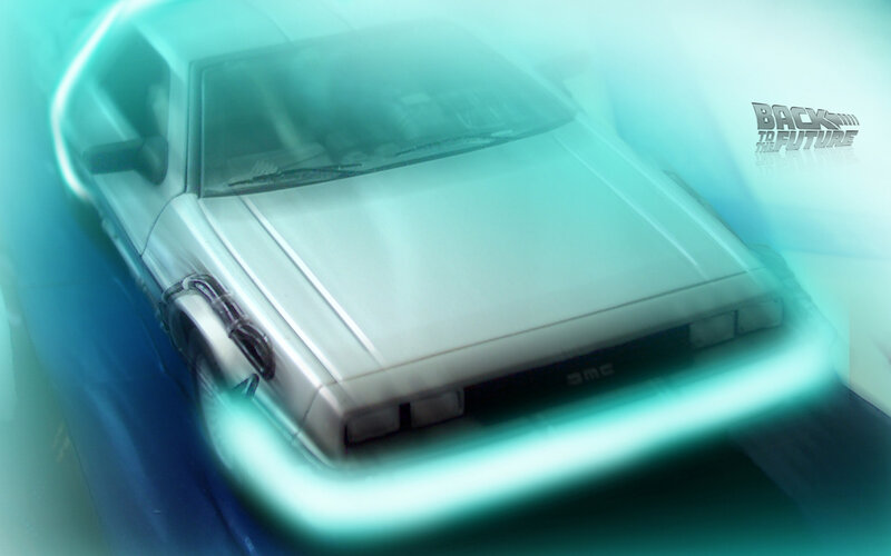 DeLorean Time Machine — Cyan