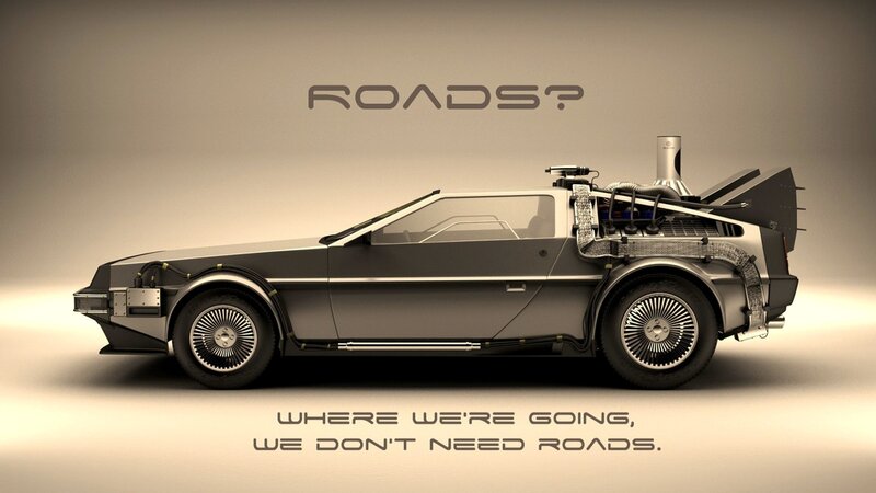 DeLorean Time Machine — Gray, Dramatic, 3d Render, Car, Text, Time Machine