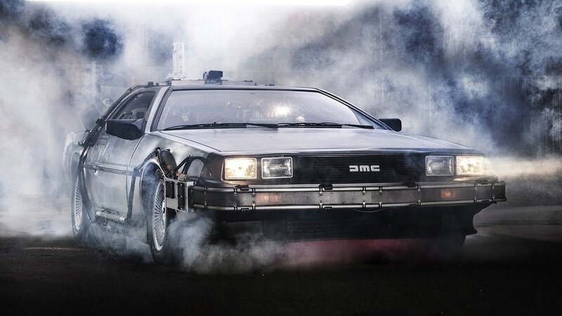 DeLorean Time Machine — Gray, Dramatic, Photograph