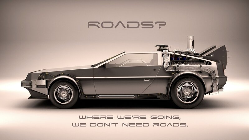 DeLorean Time Machine — Gray, Futuristic