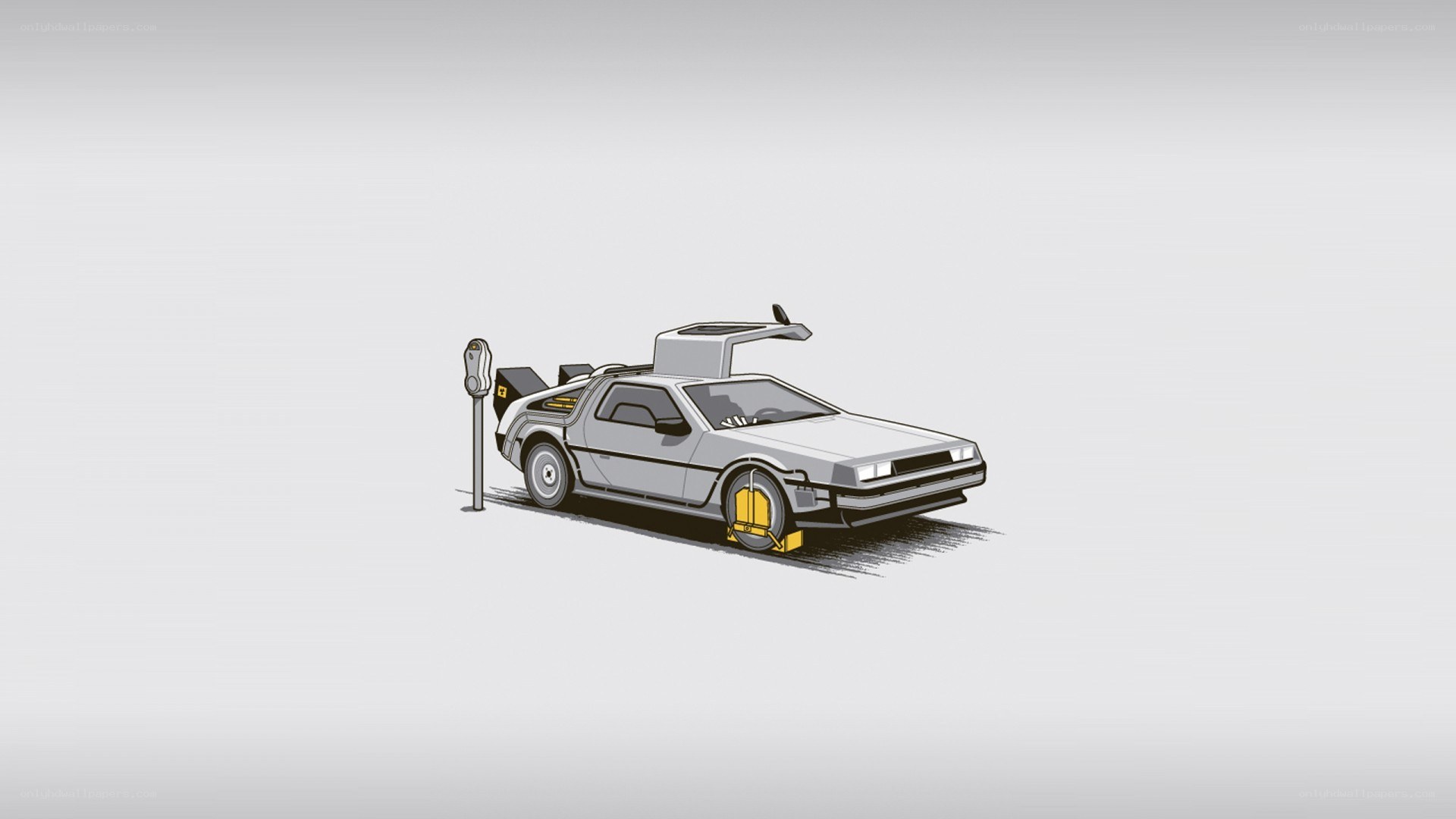 DeLorean time machine illustration