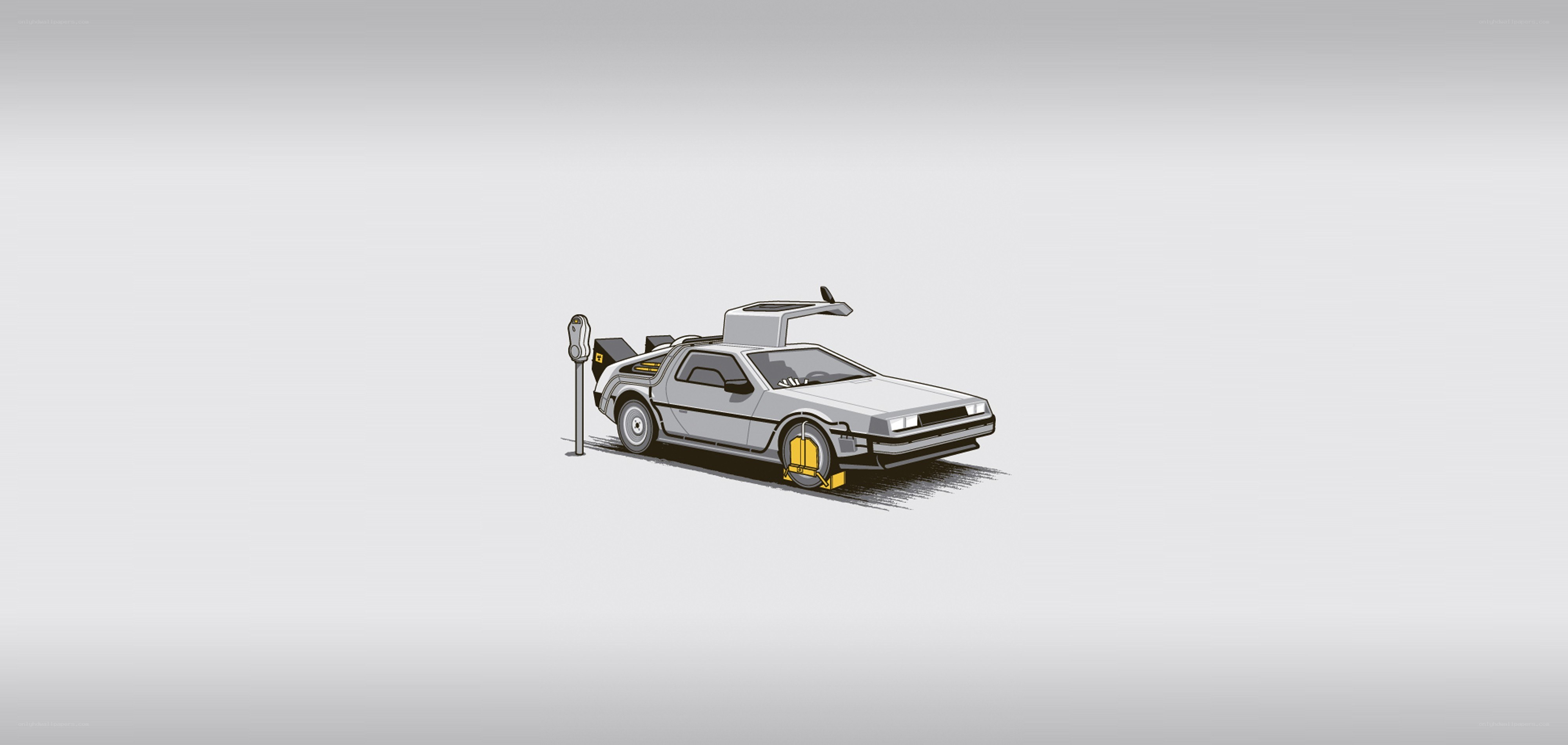 DeLorean time machine illustration