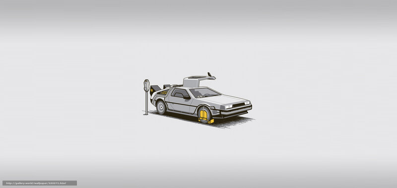 DeLorean time machine illustration