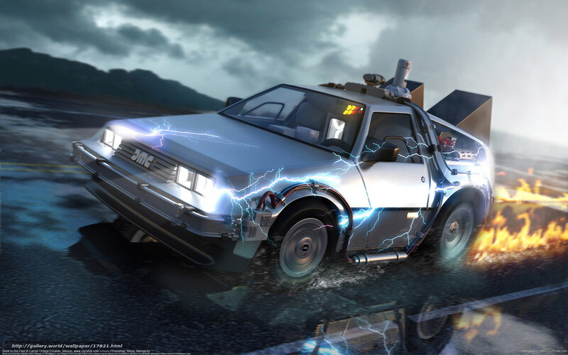 DeLorean time machine in action
